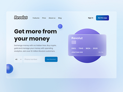 Revolut Bank - Glassmorphism