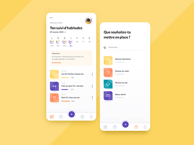Habits tracker application daily ui design goals habits habitstracker hello2020 minimal uidesign user experience user interface uxdesign