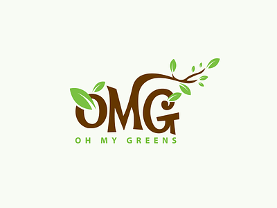 Oh My Greens Logo branding company logo design flat food food logo icon illustration illustrator logo logo design vector
