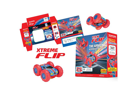 Extreme Flip Box Design box box design branding car company logo illustration illustrator logo logo design package package design toy box toy package toy store toys vector