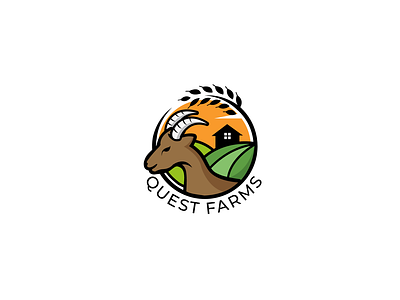 Quest Farms branding design flat icon illustration illustrator logo logo design minimal vector