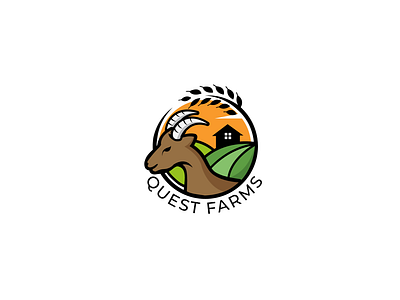 Quest Farms branding design flat icon illustration illustrator logo logo design minimal vector