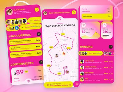 Pink October Running design digital interface graphic design pink october ui ui ux user interface