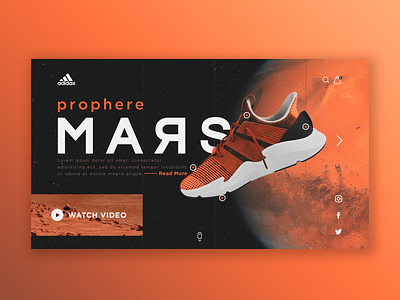 Concept • Home Page • Adidas Mars branding design digital interface landingpage logo ui ui ux user interface ux web webdesign