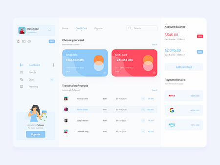 Credit Card Monitoring Dashboard by Shuvo Cold on Dribbble
