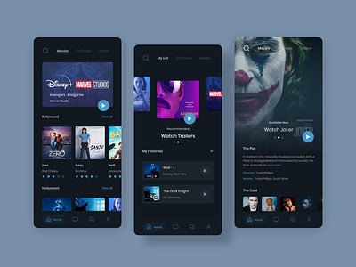 Mobflix - OTT Media Service amazonprime app blue dark design drama hulu ios movies netflix online streaming tv series ui uiux video