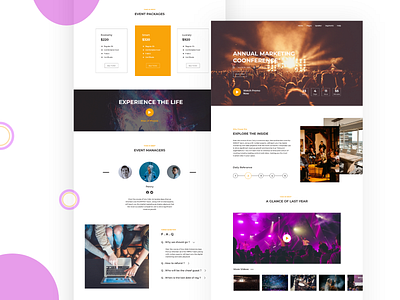 Conference Web template blogs landing page music music player party pricing table ui ux web