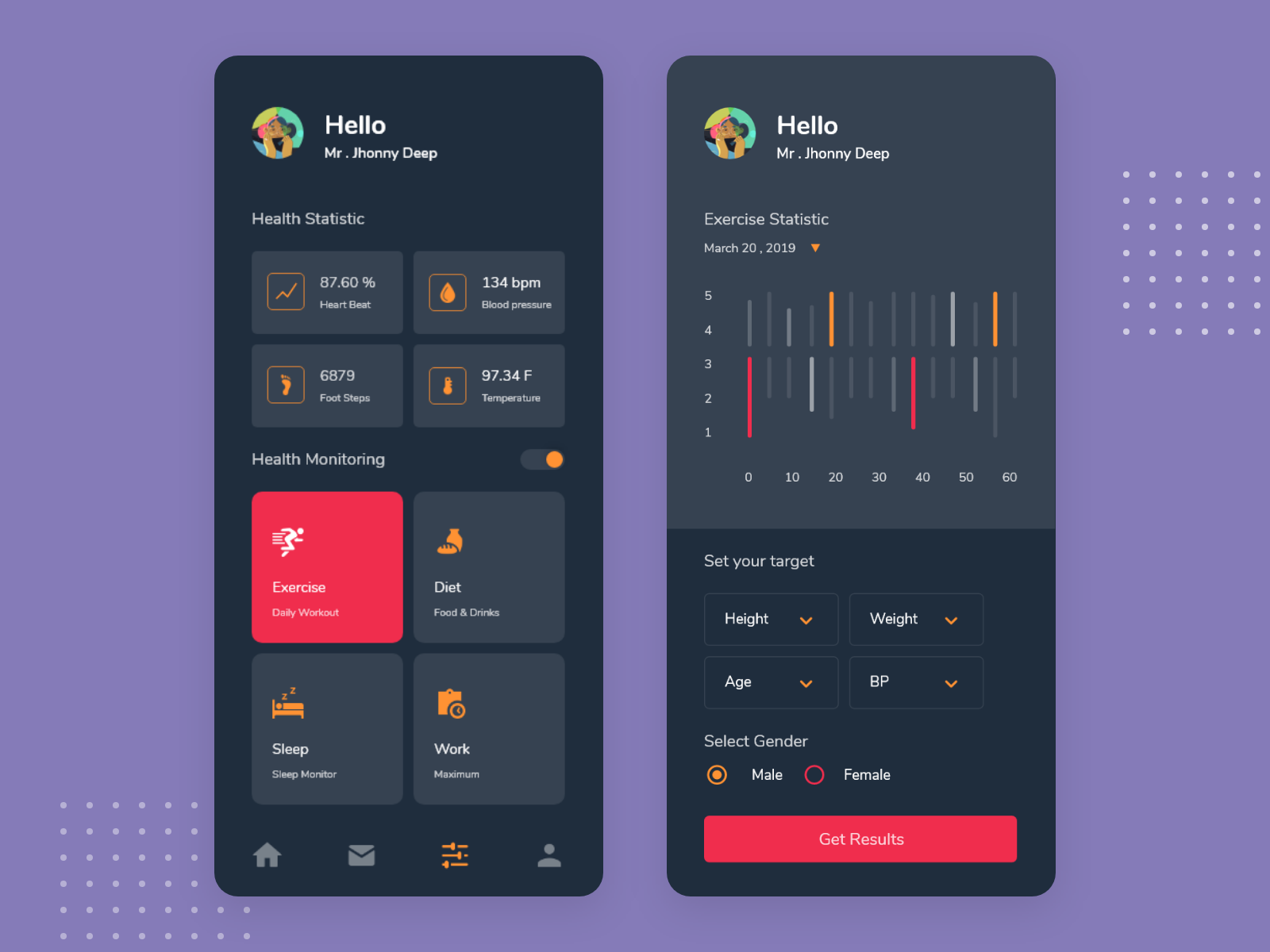 Health Monitor App by Shuvo Cold on Dribbble