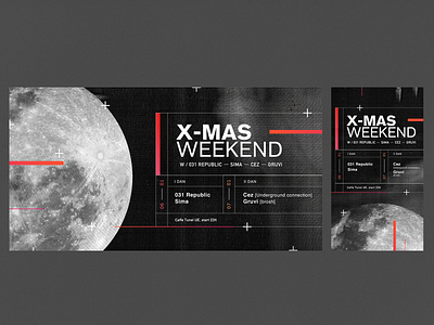 [031 Republic] Xmas Weekend - FB Cover and post branding cover cover art design electronic music facebook ad graphicdesign music party socialmedia techno