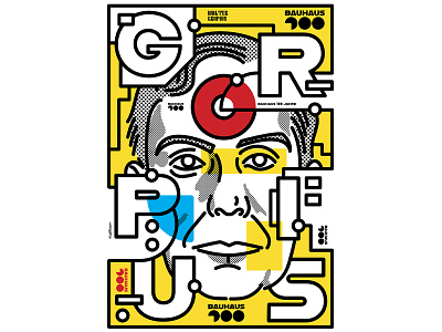 Walter Gropius architect artist bauhaus bauhaus100 illustration portrait gropius poster poster art poster design walter gropius
