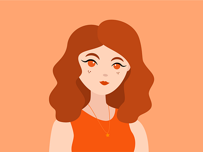 Orange Girl adobe illustrator challenge illustration orange own style vector art