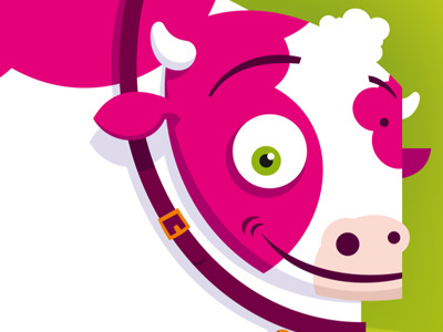 Holiday cow illustration poster design