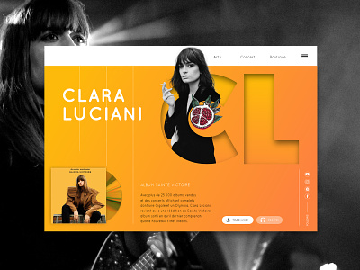 Clara Luciani artist graphisme illustraor music photoshop sketch 3 uidesign uiux design website