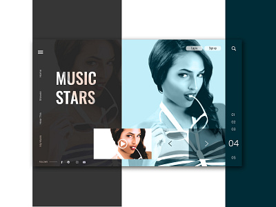 Music Stars art artist illustraor music photoshop sketch 3 streaming uidesign uiux design website