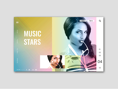 Music Stars art artist design illustraor music photoshop sketch 3 streaming uidesign uiux design website