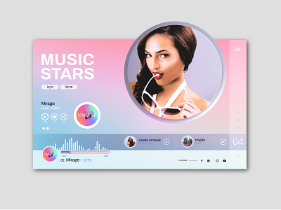 Music Stars V3 art artist design illustraor music photoshop sketch 3 streaming uidesign uiux design website