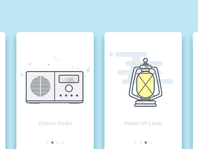 Radio&Lamp color design flat fm icon lamp radio ui
