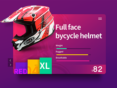 Helmet card color design helmet ui