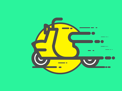 Motorbike color design flat illustration motorbike speed