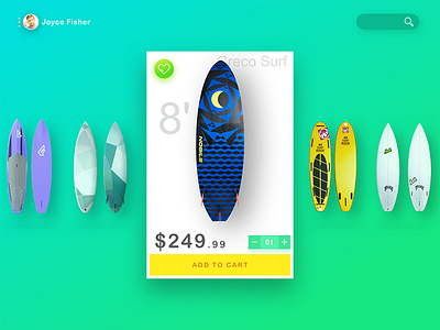 Surfing Board app board card color surfing ui