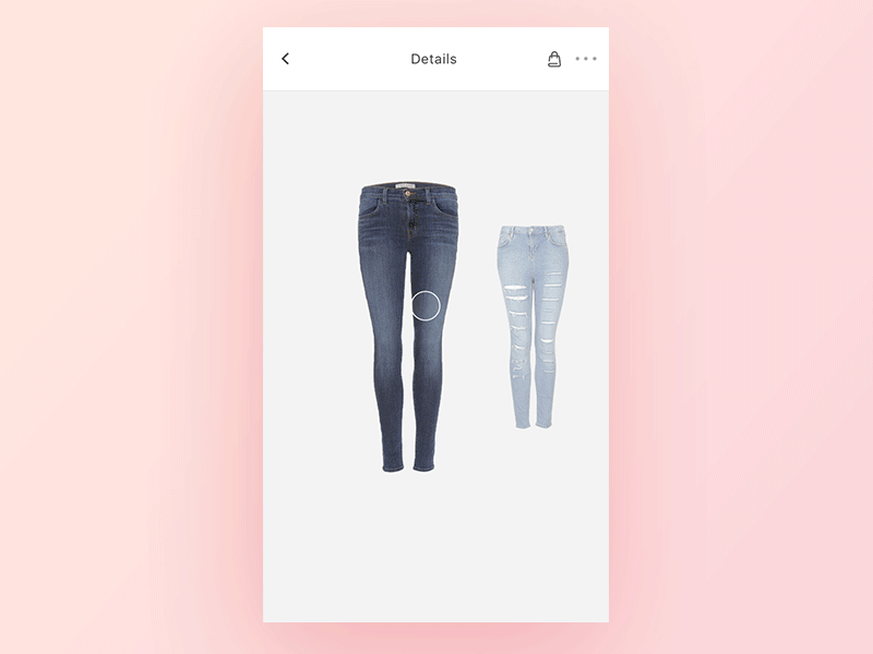 Shopping App Detail Page app color detail gif jeans mobile ui ux