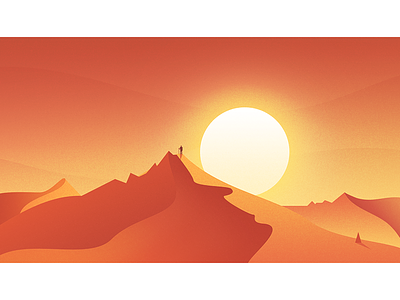 Desert Sunset color desert design illustration line minimalism shadow sunset traveller