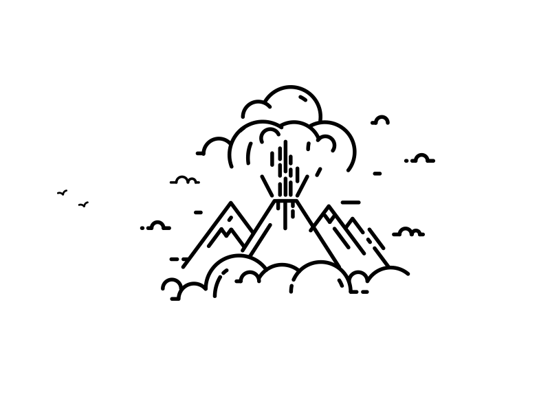 Volcano Eruption by kawen on Dribbble