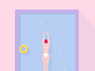 Swimming color design illustration minimalist pool