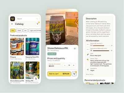 B2B beer marketplace b2b catalog catalog page detail e commerce marketplace mobile mobile first mobile view pdp product details product page ui