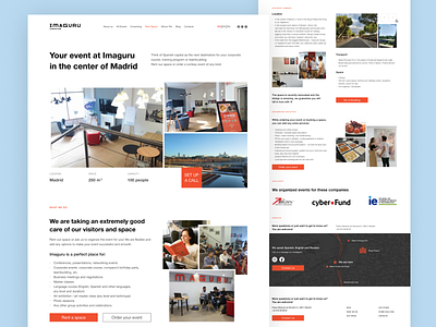 Landing for "rent spaces" pages on Imaguru.es adaptive gallery imaguru landing layout minimal minimalistic orange