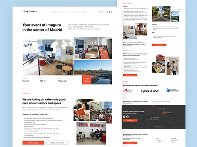 Landing for "rent spaces" pages on Imaguru.es