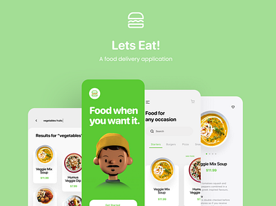 Lets Eat! app branding clean design figma minimal mobile app ui ui design ux ux design