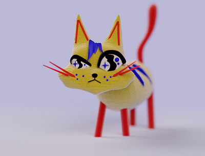 NEKO 3d art b3d blender blender3d cat neko primarycolors