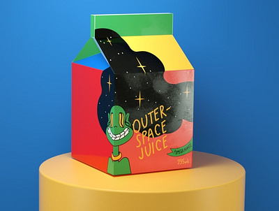 OUTER-SPACE JUICE 3d art 3d character 3d illustration 3dcharacter alien branding c4d c4dart colors creative design illustration juice