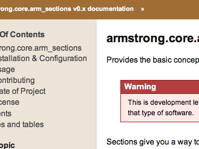 Armstrong.Core.Arm Sections Armstrong.Core.Arm Sections V0.X D documentation website