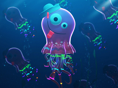 Superfast Jellyfish 3d blender gorillaz graphic design