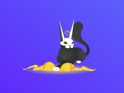 BraCat black bra cat illustration illustrator sex skull symbol vector white yellow