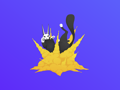 Blow Up art cat design illustration illustrator skull symbol yellow