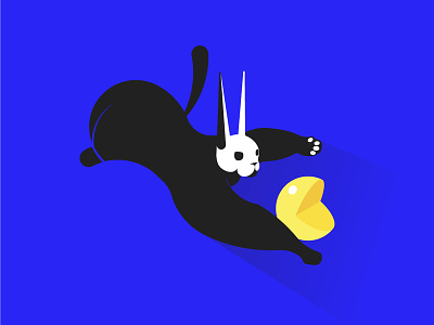 Ctriu And Pman black white cat game illustration illustrator packman skull vector yellow