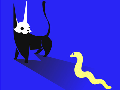 Ctriu Ans Snake blue cat illustration illustrator skull snake vector yellow