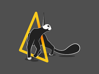 Triangle black white cat catoon illustration illustrator portal poster skull symbol texture triangle vector yellow