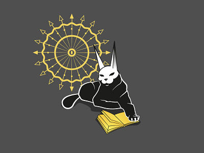 Bookworm black white book bookworm cat illustration illustrator poster skull symbol texture vector yellow