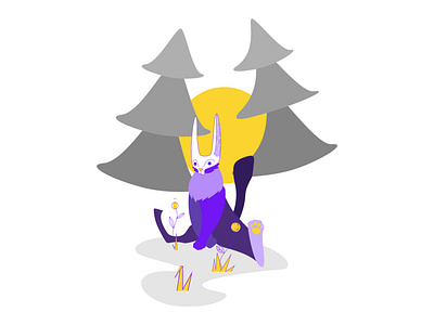wonder animal cartoon cartoon character cat character forest fun grass mask purple skull sun yellow