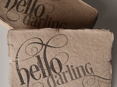 Hello Darling Small cards design typography vintage