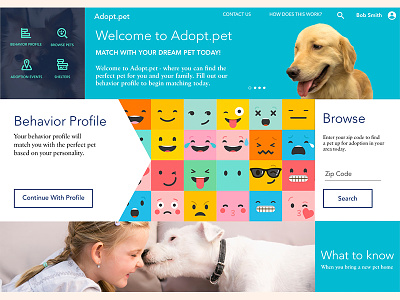 Pet Adoption UX Case Study - Visual Landing Page