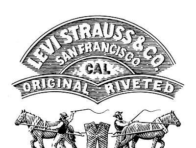 A Proposed logo for Levi's branding classic design emblem pen and ink symbol vector art vintage woodcut