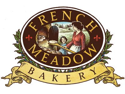 French Meadow Bakery Logo Illustration emblem illustration lettering logo natural pen and ink woodcut