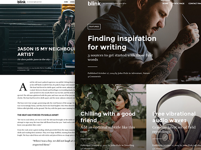An updated version of Blink theme blog blogging theme wordpress
