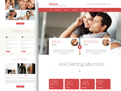 Wedding Theme Homepage clean flat invitation theme themeforest wedding wordpress