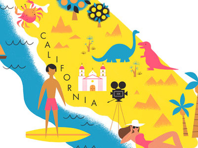 California Love california design icon illustraion infographic maps